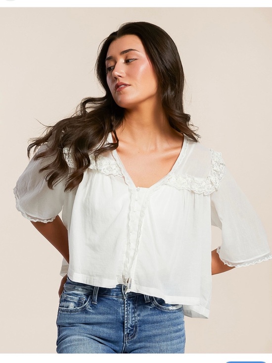 Free People Tops - NWT Free People Luna Cropped Blouse - Women's Shirts & Blouses Size S
